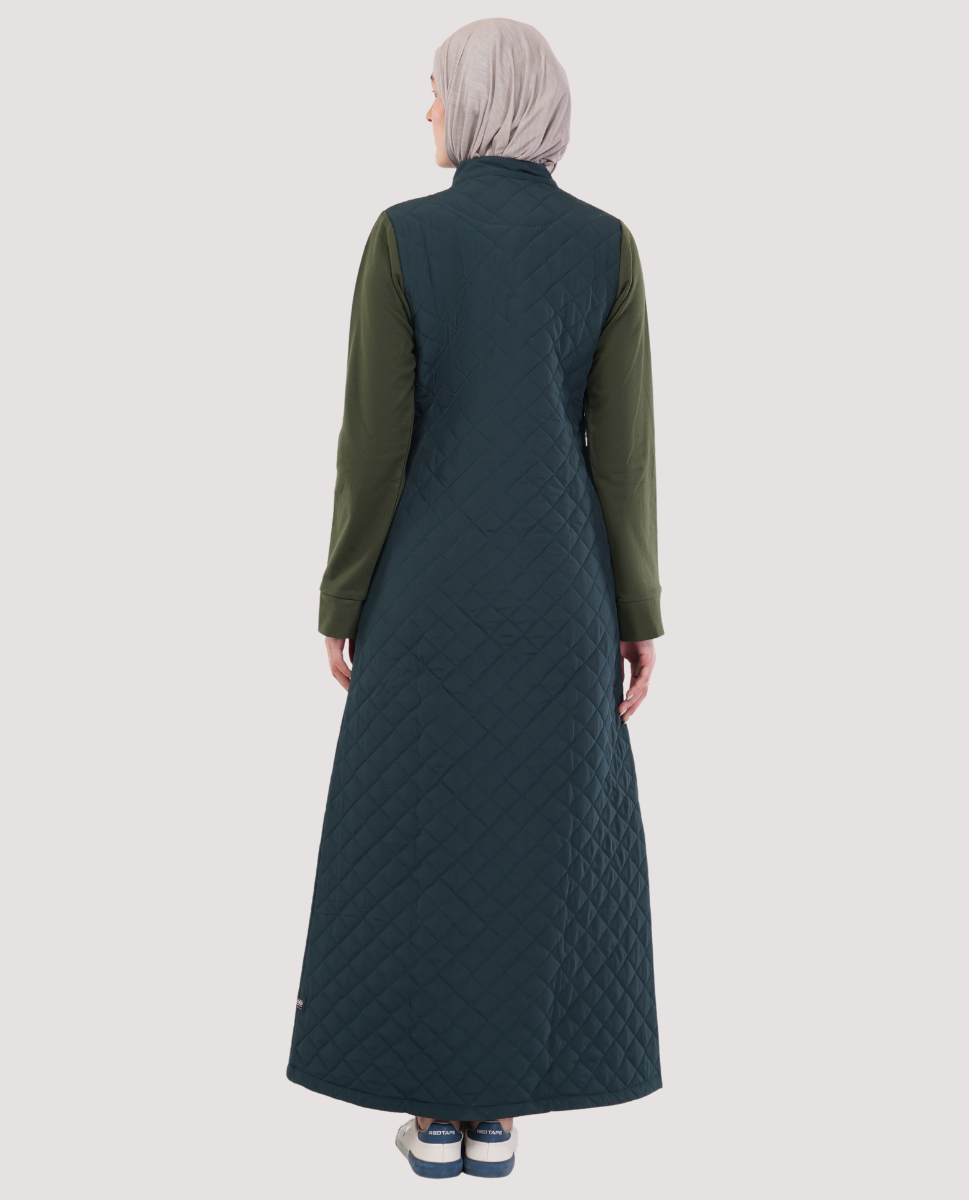 A3-High Neck Collar Heavy Quilted Jilbab