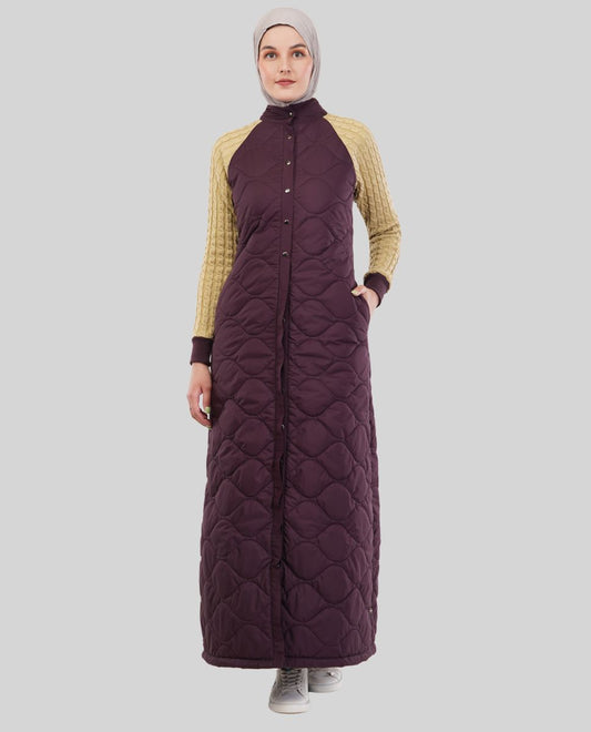 A6-Grape Juice Full Front Open Premium Winter Jilbab