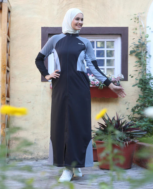 A01-Midnight Fusion Full Front Open Jilbab