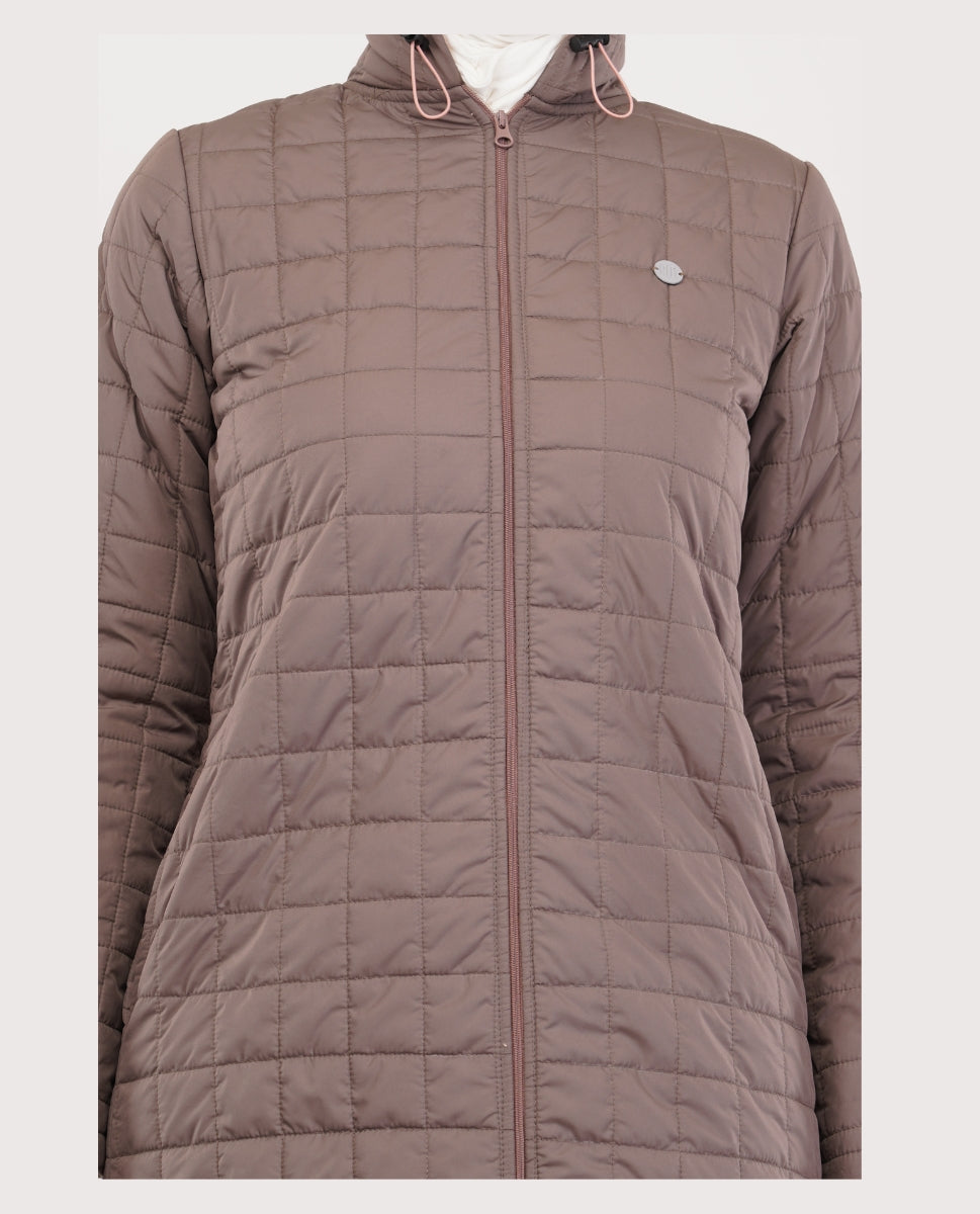 A11-Urban Khaki Quilted Winter Jilbab