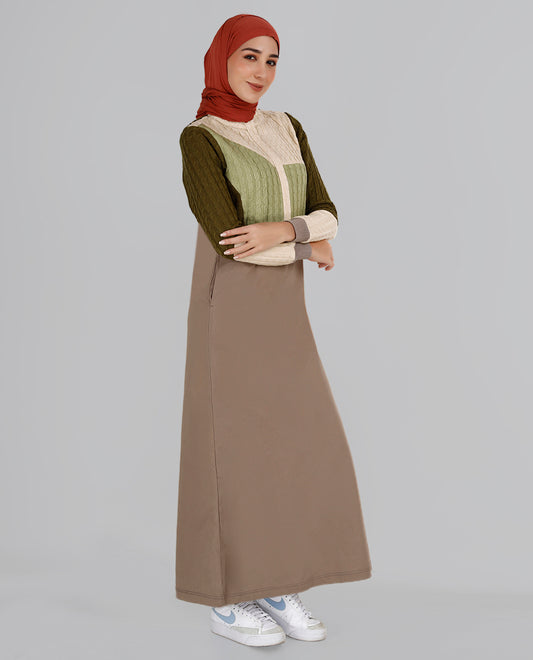A5-Fungi Cord Winter Cable Knit Jilbab