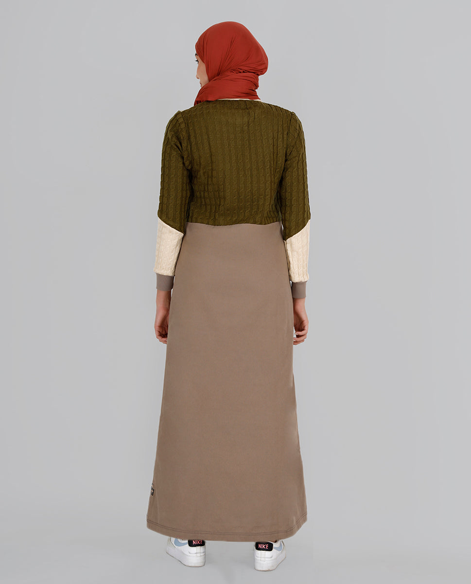 A5-Fungi Cord Winter Cable Knit Jilbab
