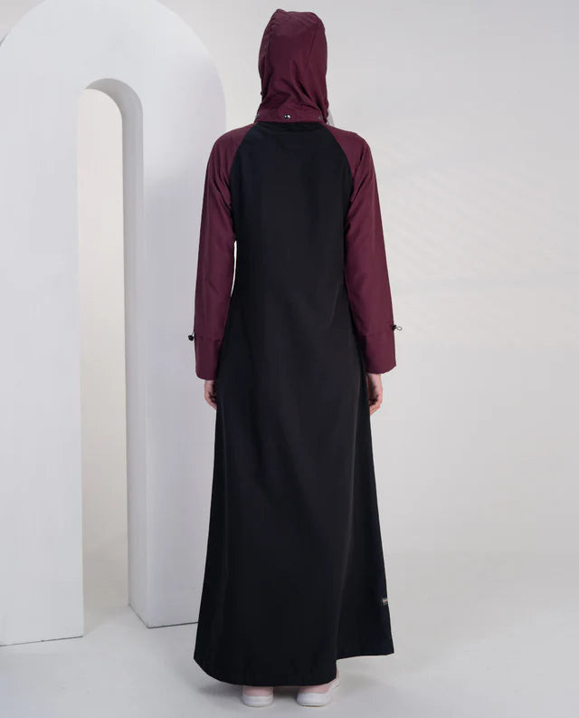 A008-جلباب بلونين مع طاقية عملية ولمسة عصرية