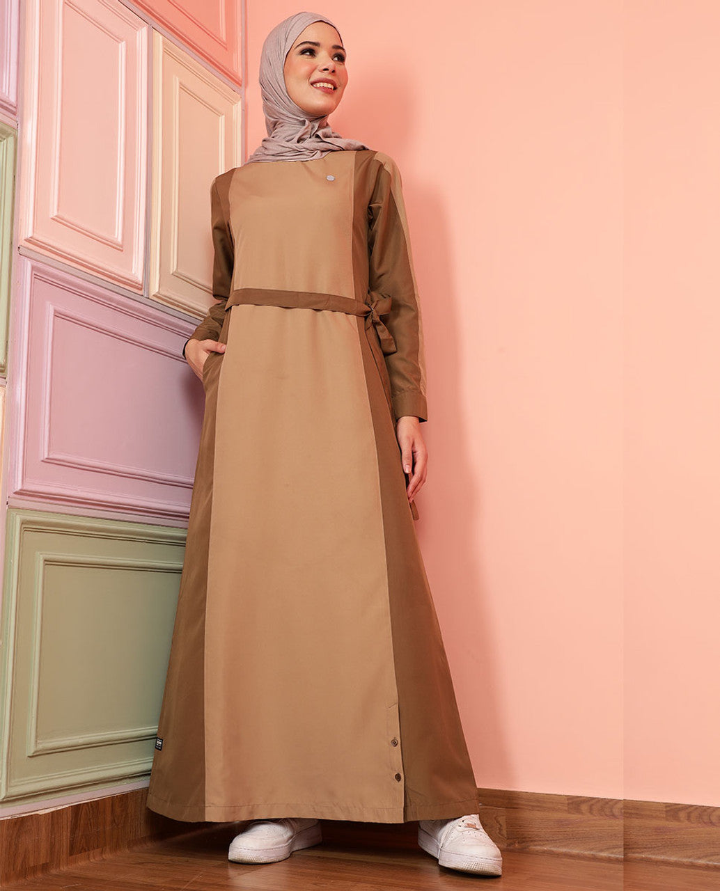A02-Mod Elegance Camel Brown Jilbab
