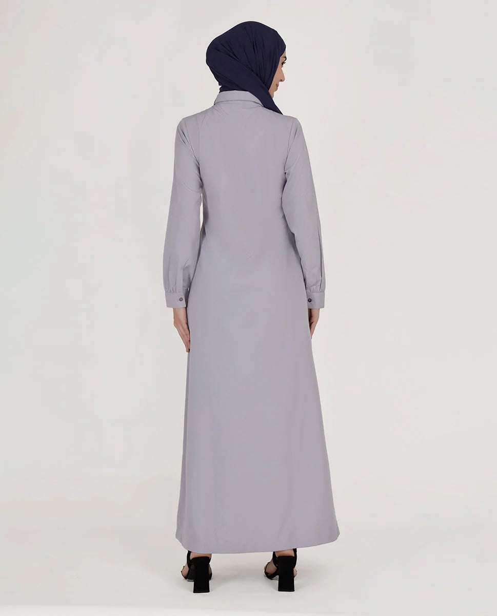 A001-عباية أرجوانية فاخرة بثنيات