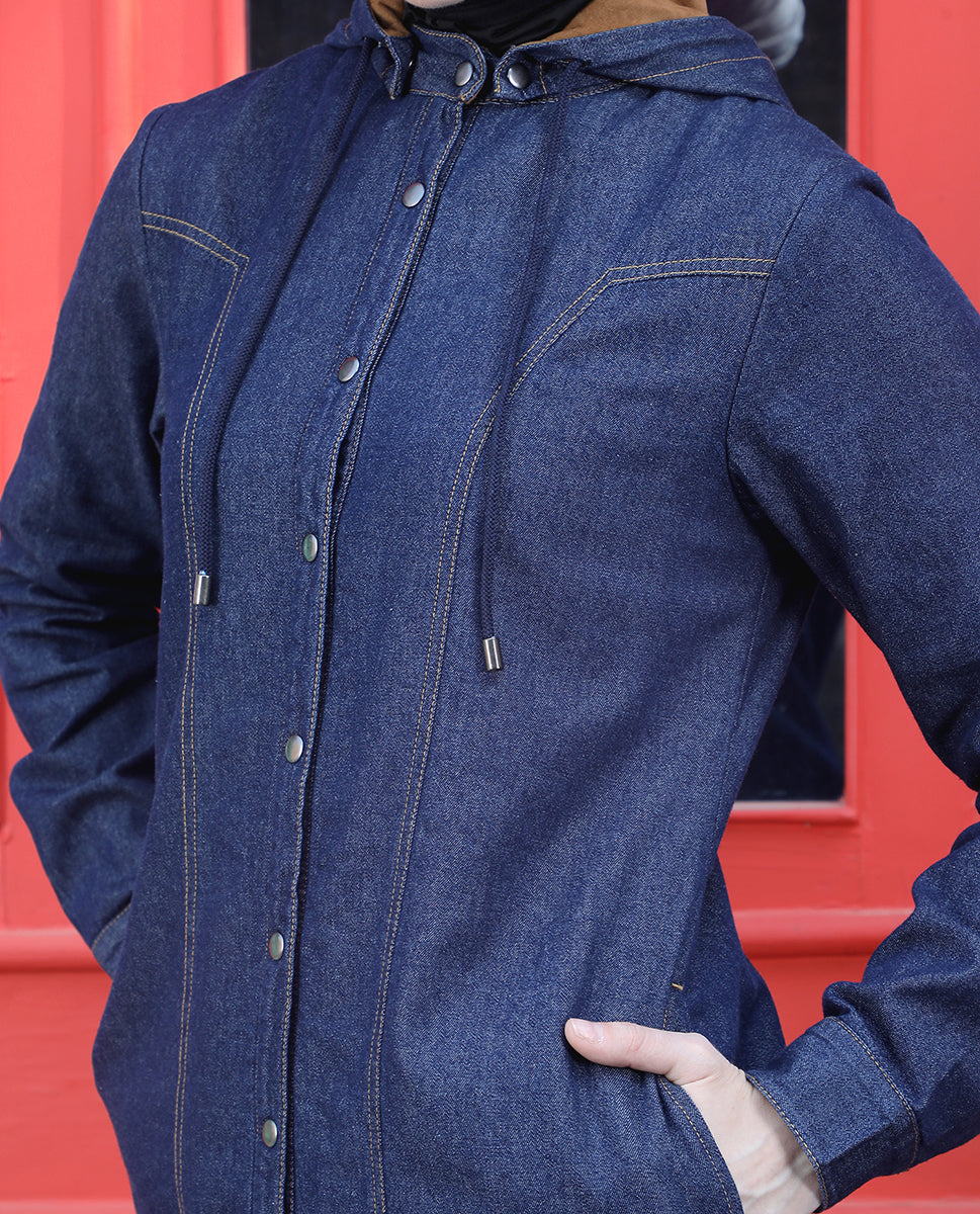 A01-جلباب شتوي دنيم – مرونة المدينة