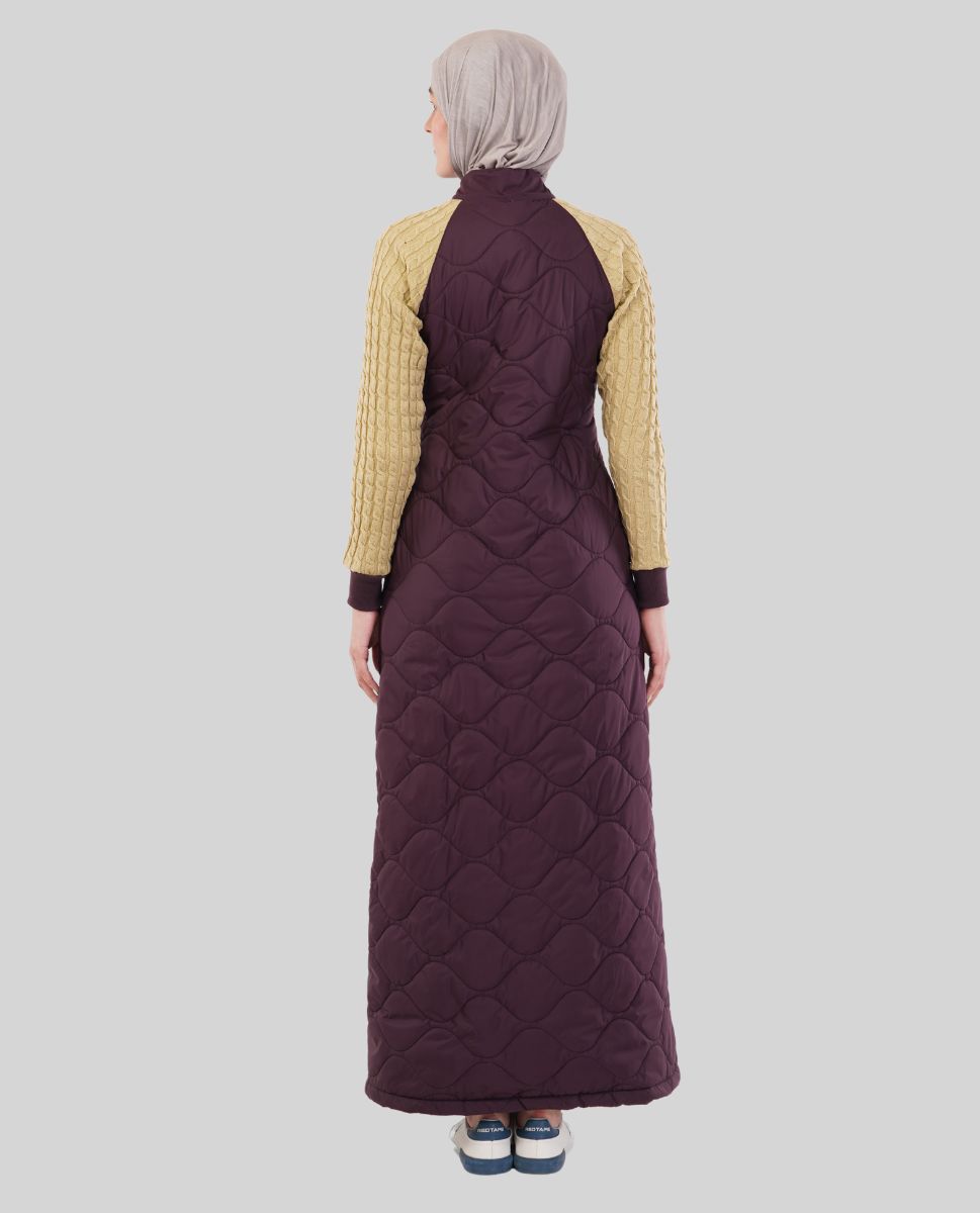 Grape Juice Full Front Open Premium Winter Jilbab