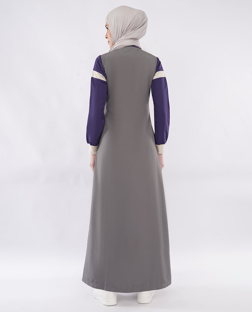 جلباب Urban Flow بالرمادي وPlum Blue