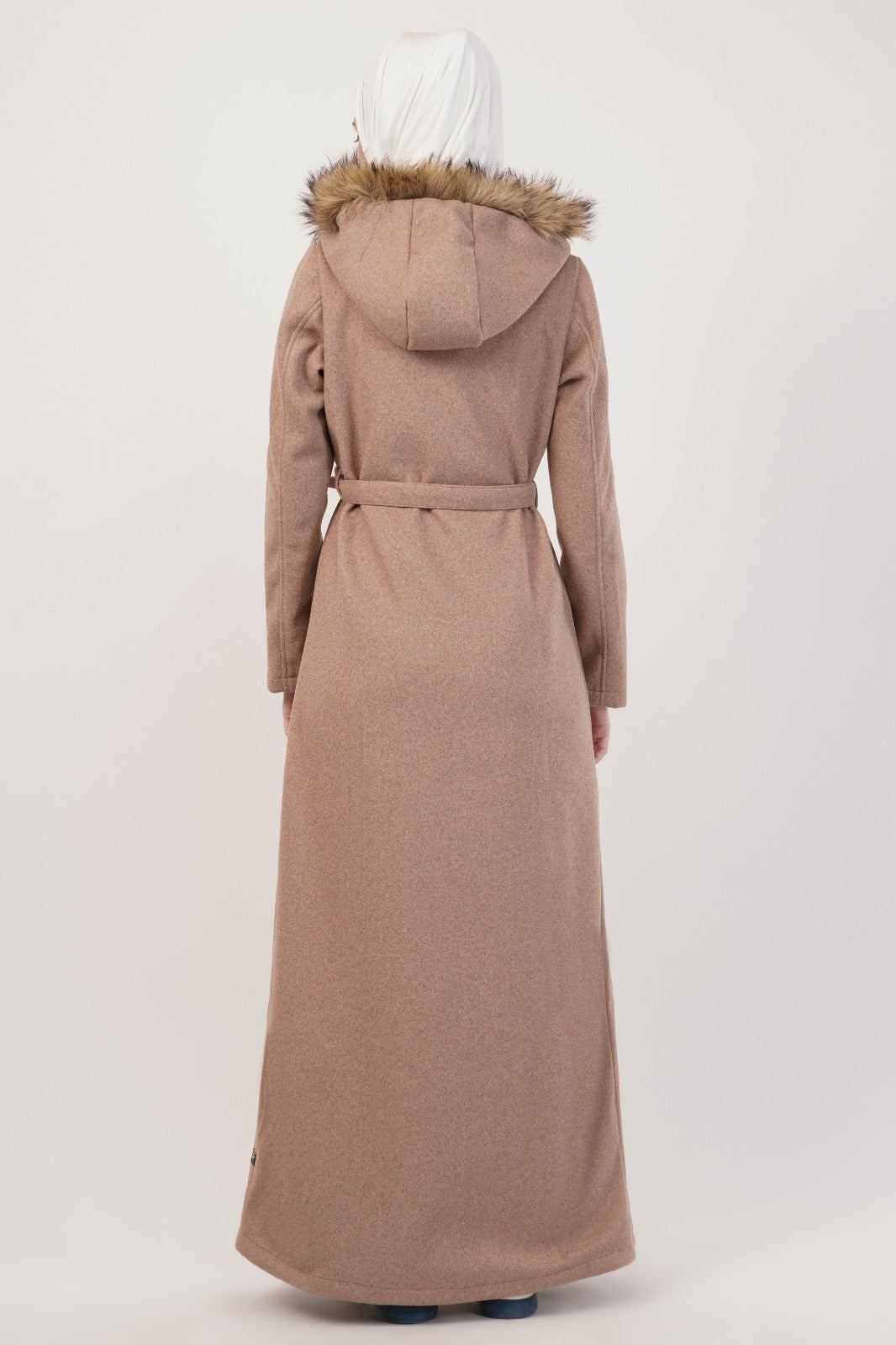 Dusty Peach Hooded Winter Jilbab