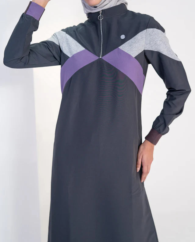 A016-جلباب أوربان سلايت بياقة مرفوعة