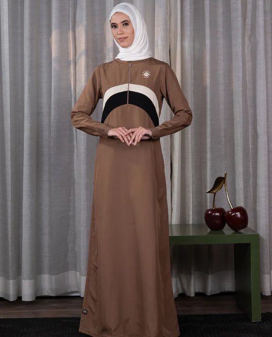 A004-جلباب كلاي إيسنس بياقة مرفوعة