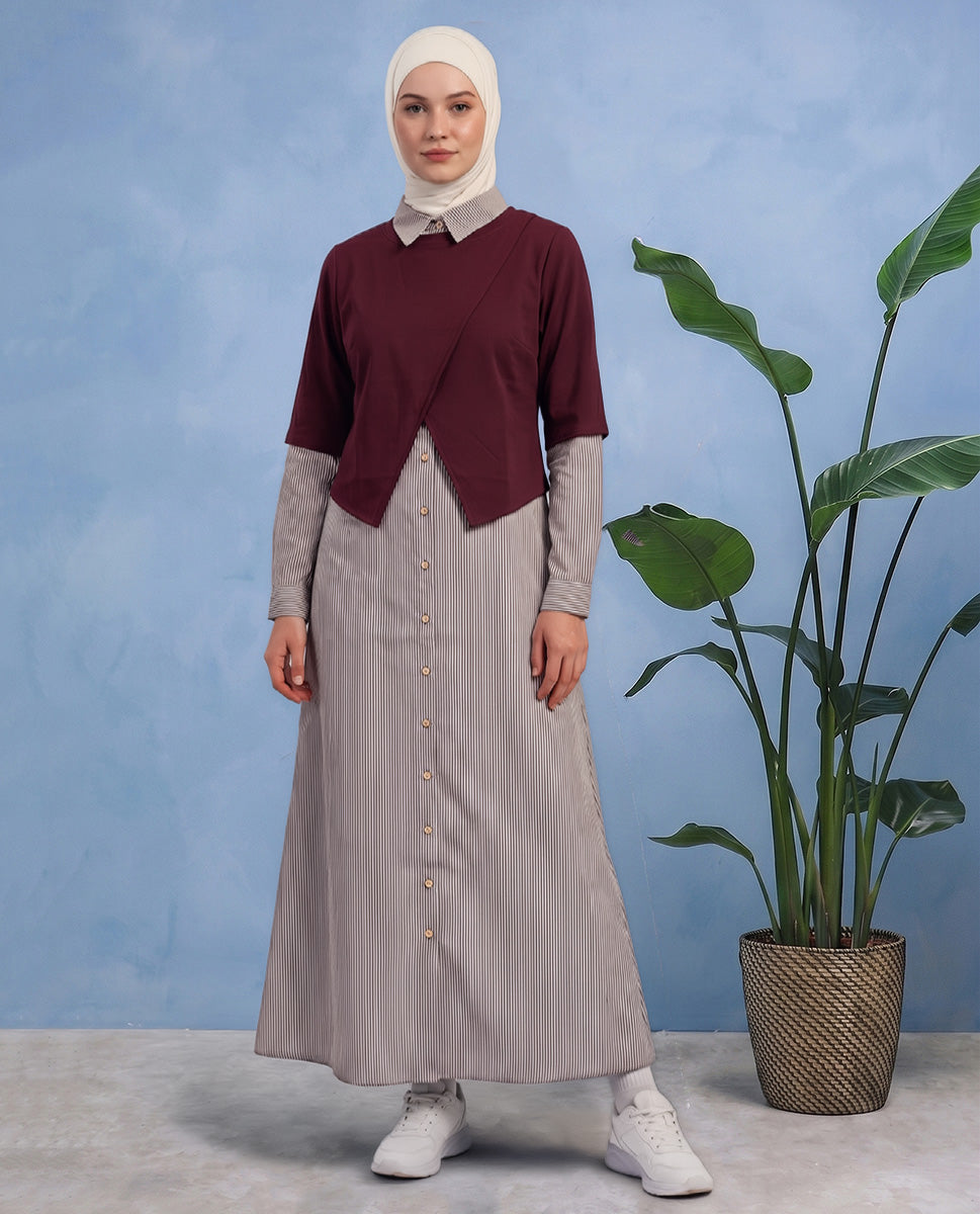 جلباب قطعتين بتصميم جاكيت أنيق