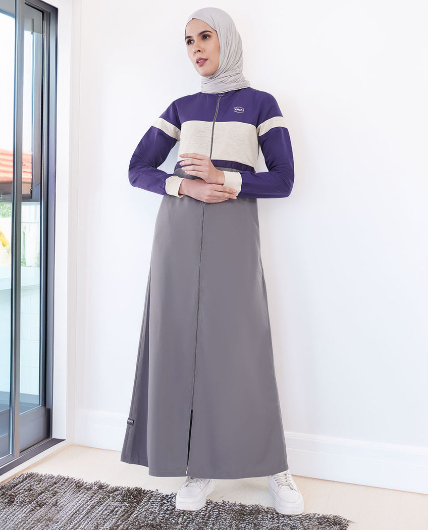 جلباب Urban Flow بالرمادي وPlum Blue