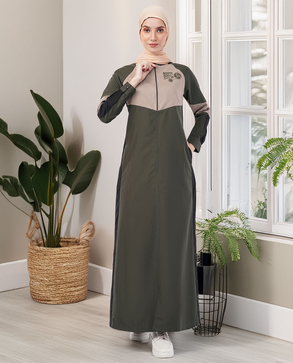 A00-جلباب أنيق Juniper Veil بفتحة أمامية كاملة لتسهيل الإرتداء