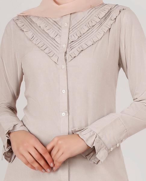 Soft pink set with wide sleeves